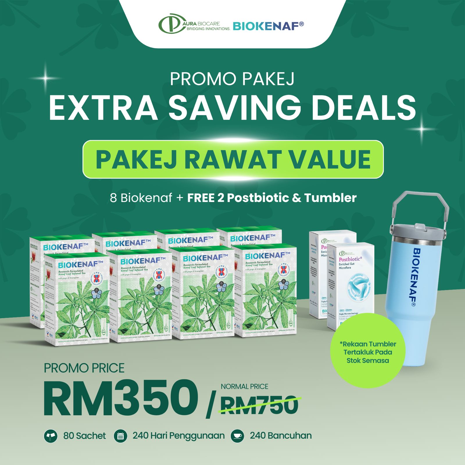 Pakej Rawat Value 8 Biokenaf dengan hadiah