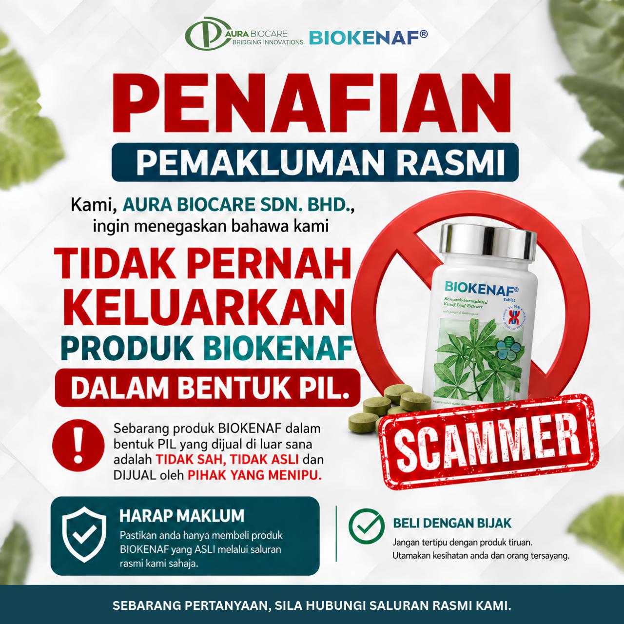 Amaran produk Biokenaf palsu